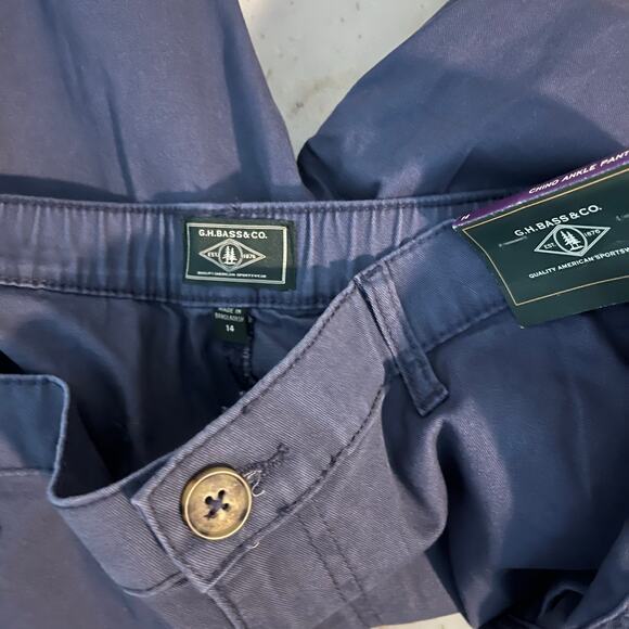 New G. H. Bass & Co. Chino Ankle Pant Blue Cotton Soft NWT 14 - Picture 6 of 7